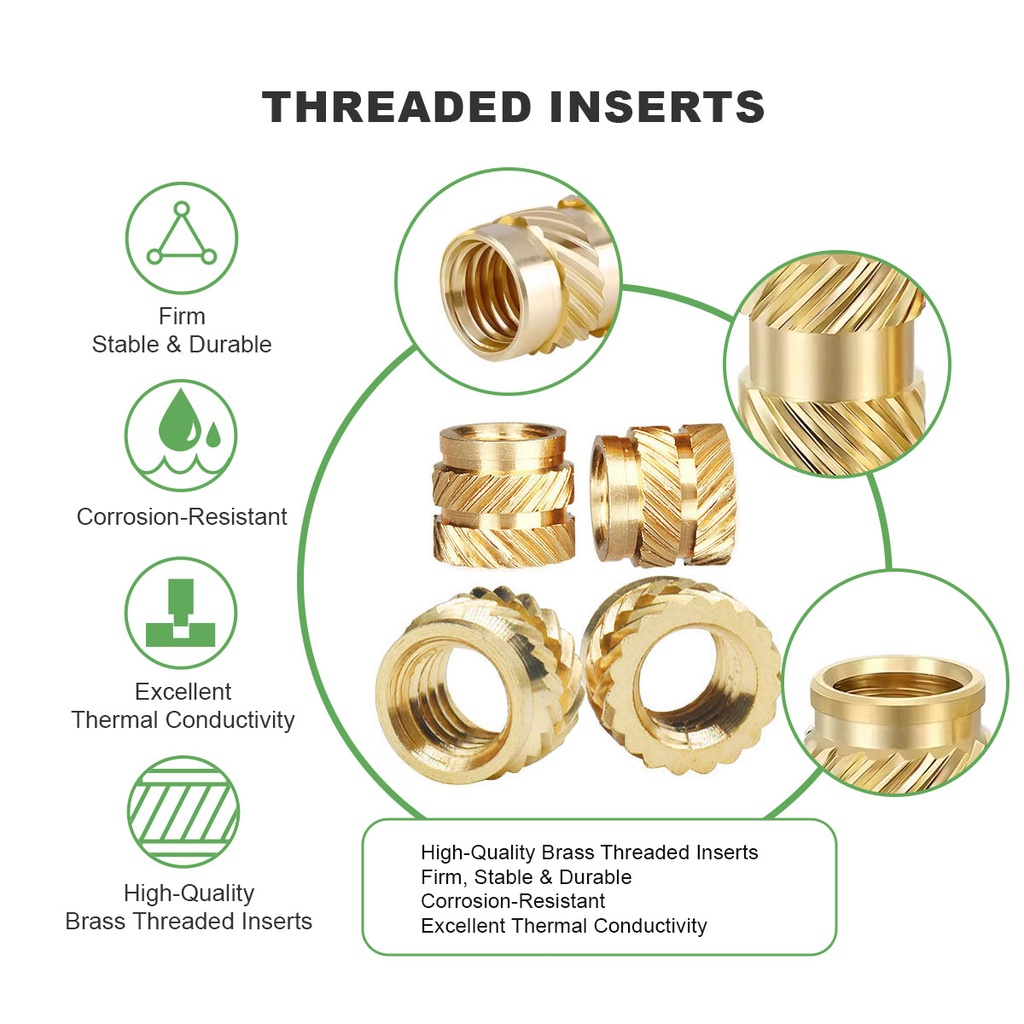 Mintion Assorted Threaded Insert Set - 500 pcs