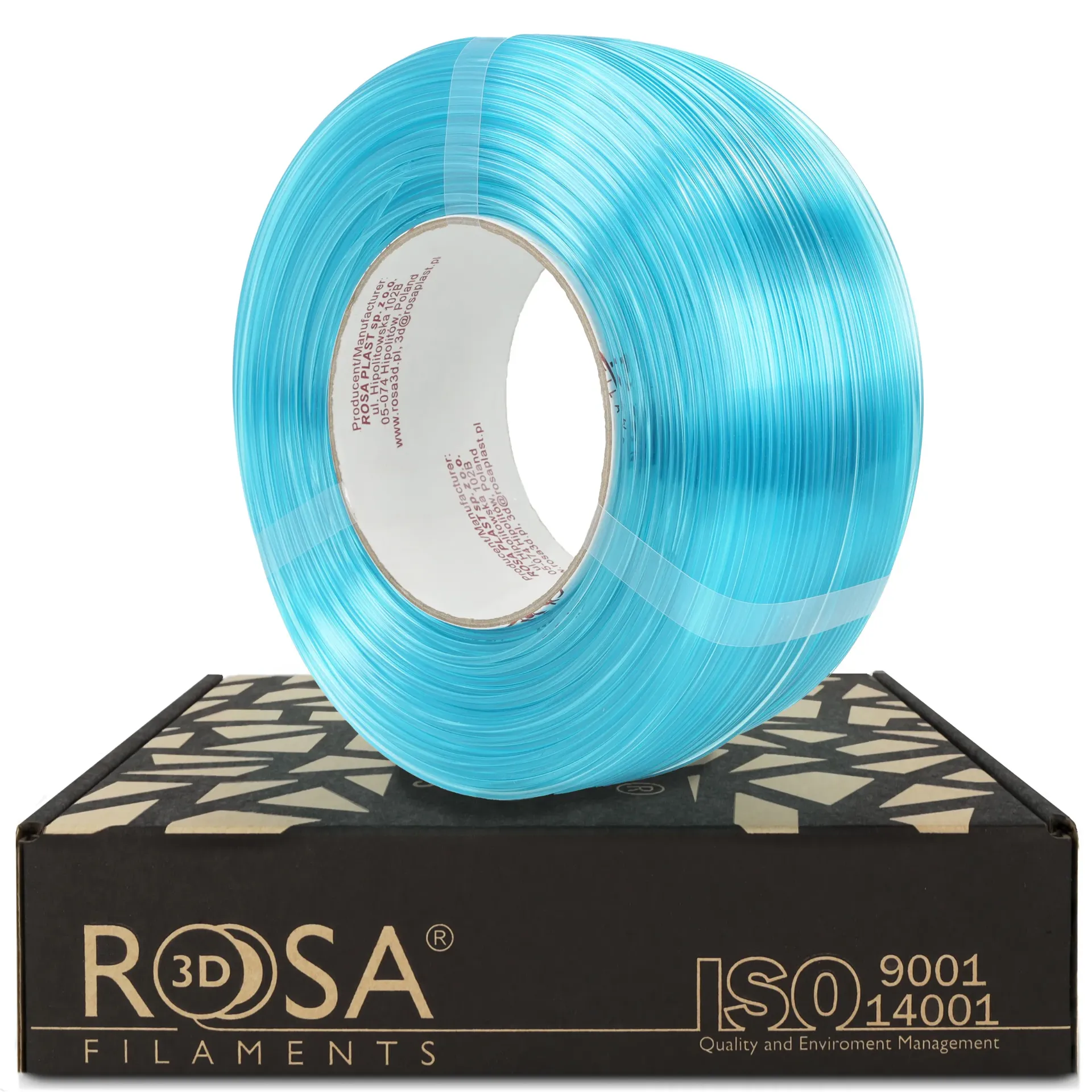 [4818] ROSA3D ReFill PETG HS Blaues Eis Transparent (1000 g)