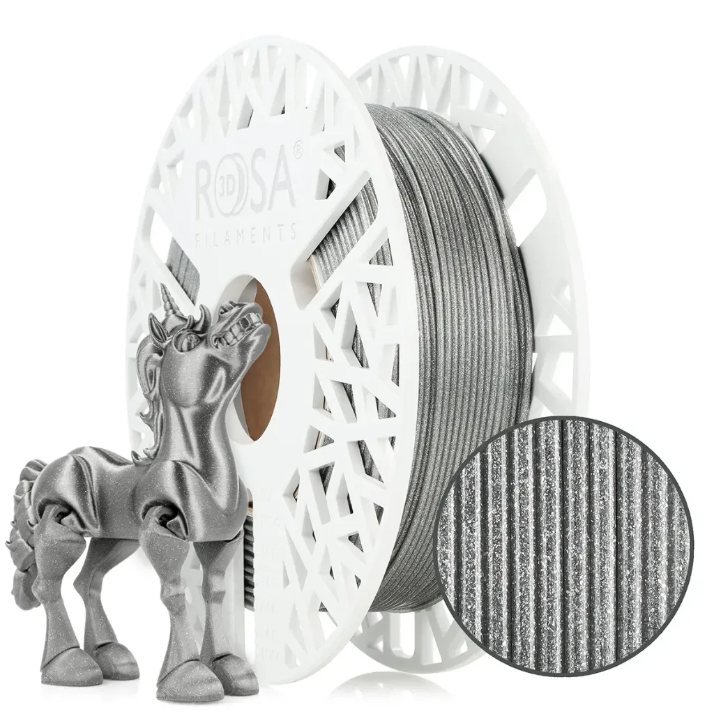 [4375] ROSA3D Spule PLA Galaxy Brillantes Silber (Brillant Silver) (500 g)