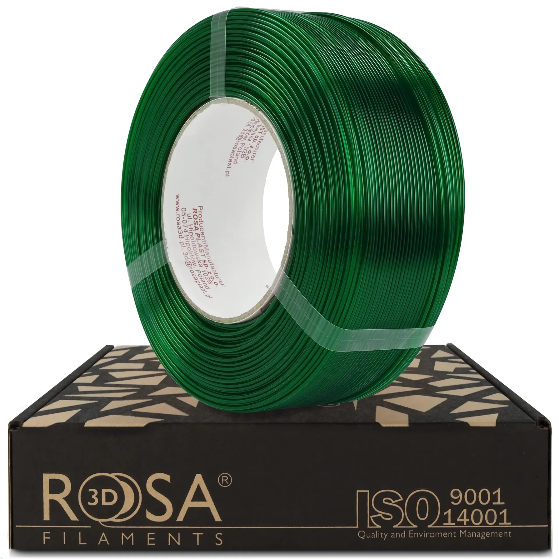 [4869] ROSA3D ReFill PETG HS Flaschengrün Transparent (1000 g)