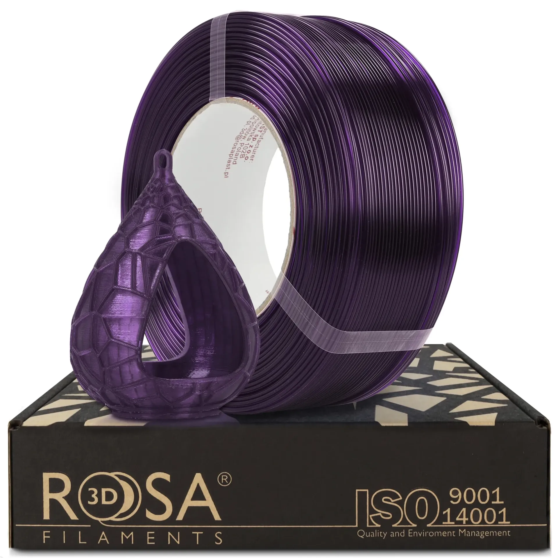 [4852] ROSA3D ReFill PETG HS Tiefviolett Transparent (1000 g)