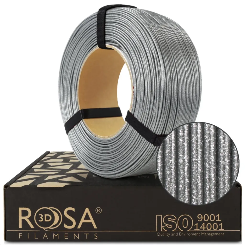 [4070] ROSA3D ReFill PETG HS Brillantes Silber (Brillant Silver) Glitzereffekt (1000 g)