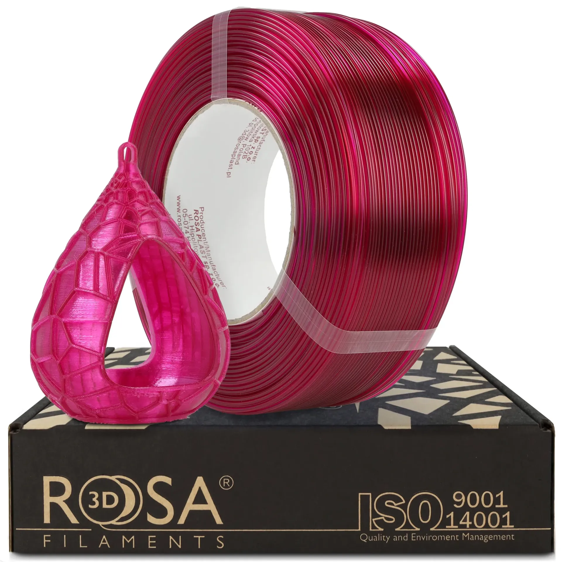 [4851] ROSA3D ReFill PETG HS Rosa (Pink) Transparent (1000 g)