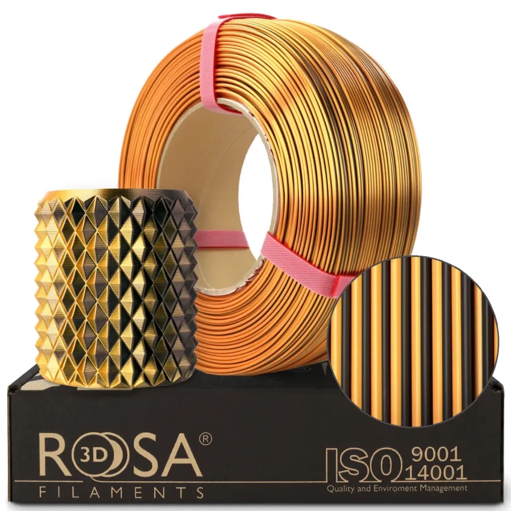 [4156] ROSA3D ReFill PLA Magic Mystic Tiger (Orange/Schwarz) Silk (1000 g)